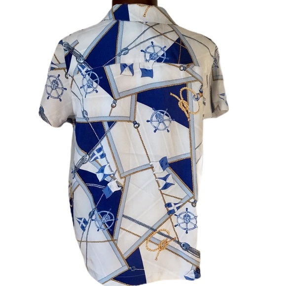 Lauren Ralph Lauren St. Lucia 100% Silk Top, Sz M - Picture 4 of 5